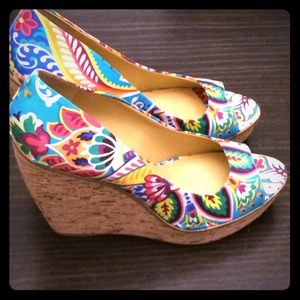 Nine West Floral Wedge - Never Worn